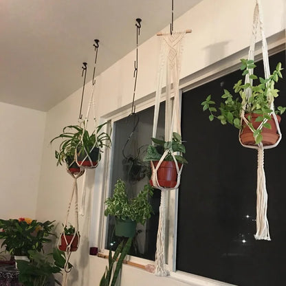 Macrame Handmade Plant Hanger Baskets Flower Pots Holder Balcony Hanging Decoration Knotted Lifting Rope Home Garden Supplies