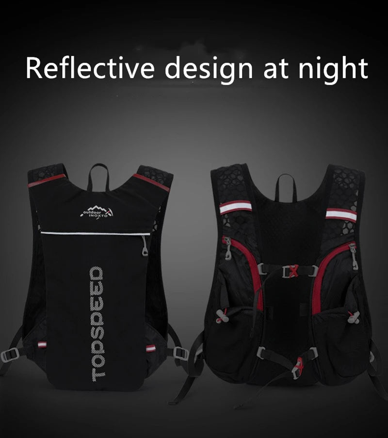 Mochila ultraligera de 5 l para correr en senderos al aire libre, chaleco de hidratación para correr, bolsa transpirable para ciclismo de maratón, botella de agua de 500 ml.