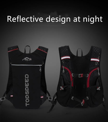 Mochila ultraligera de 5 l para correr en senderos al aire libre, chaleco de hidratación para correr, bolsa transpirable para ciclismo de maratón, botella de agua de 500 ml.