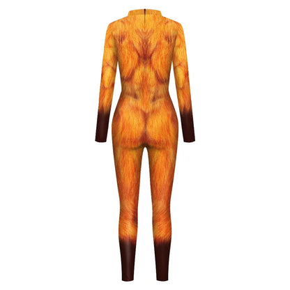 VIP FASHION 2025 Halloween Costumes for Men Animal Fox Cosplay Bodysuit Giraffe Leopard Zentai Jumpsuits Party Funny Male Outfit