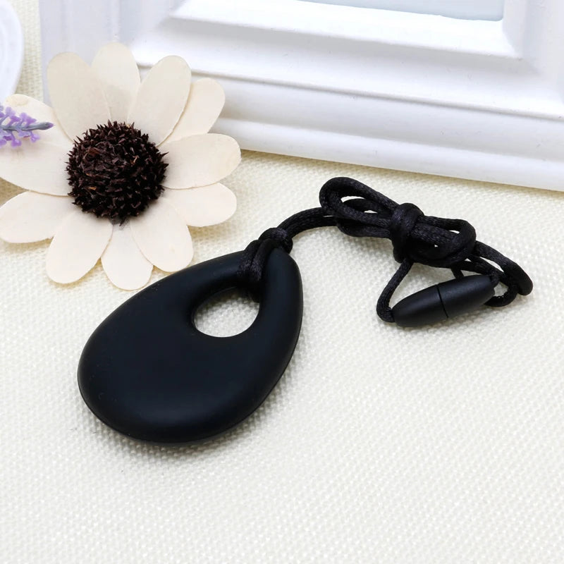 Collar sensorial para masticar, paquete de colgante de silicona para masticar, juguete de entrenamiento y desarrollo para bebés en dentición, autismo y ansiedad.