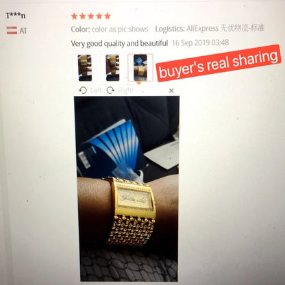 Reloj G&amp;D para mujer, reloj analógico de cuarzo informal, reloj dorado, reloj de cuarzo sencillo, reloj femenino, reloj para mujer