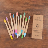 Children 10 Pieces Colorful Bamboo Toothbrush Nylon Bristle Eco Paint Toothbrush Kids Arosse a Dent Bambou Vegan Tooth Dental