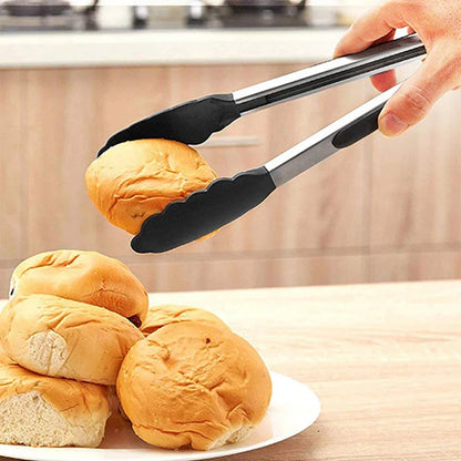 BBQ Gadgets Silicone Non-Slip Food Tong Kitchen Tongs utensil Cooking Tong clip Clamp BBQ Salad Tools Grill Kitchen Accessories