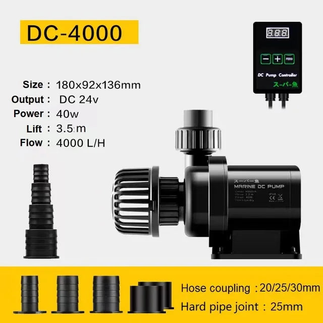 Silent Marine DC PUMP Frequency conversion Water Pump for aquarium fish tank return pump DC1500/2500/4000/6000/9000/12000/15000
