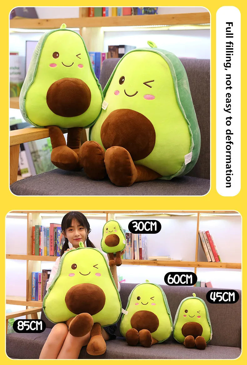 30 45 60CM Cute Avocado Stuffed Plush Pillow Toys Kids Filled Doll Fruit Cushion Soft Plush Doll Toy Baby Girl Birthday Gift