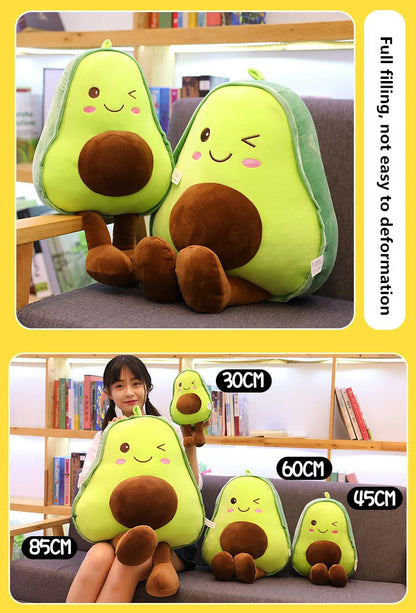 30 45 60CM Cute Avocado Stuffed Plush Pillow Toys Kids Filled Doll Fruit Cushion Soft Plush Doll Toy Baby Girl Birthday Gift