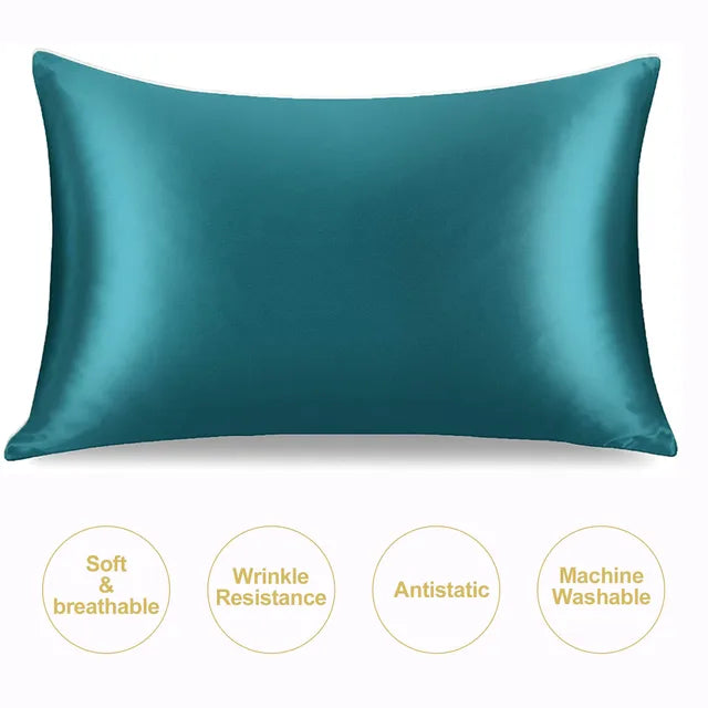JuwenSilk-Silky Pillowcase Stain, Natural Mulberry Silk, Standard Pillowcase, Queen K 