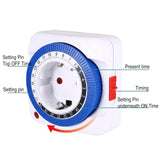 Temporizador de 24 horas para UE/EE. UU., enchufe con temporizador, conexión a tierra mecánica, programable, con cuenta regresiva inteligente, interruptor de bucle, apagado automático
