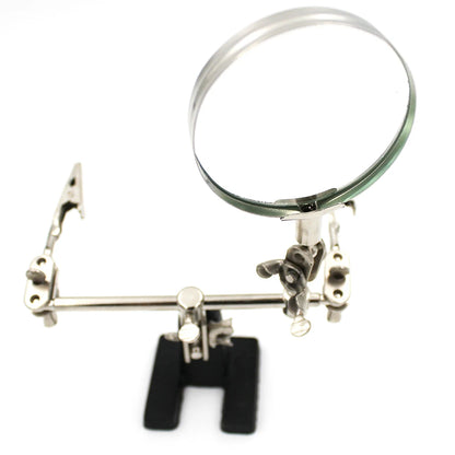 12X 3rd Helping Hand Clip Clamp LED Magnifying Glass Soldering Iron Stand Magnifier Welding Rework Repair Holder Tools