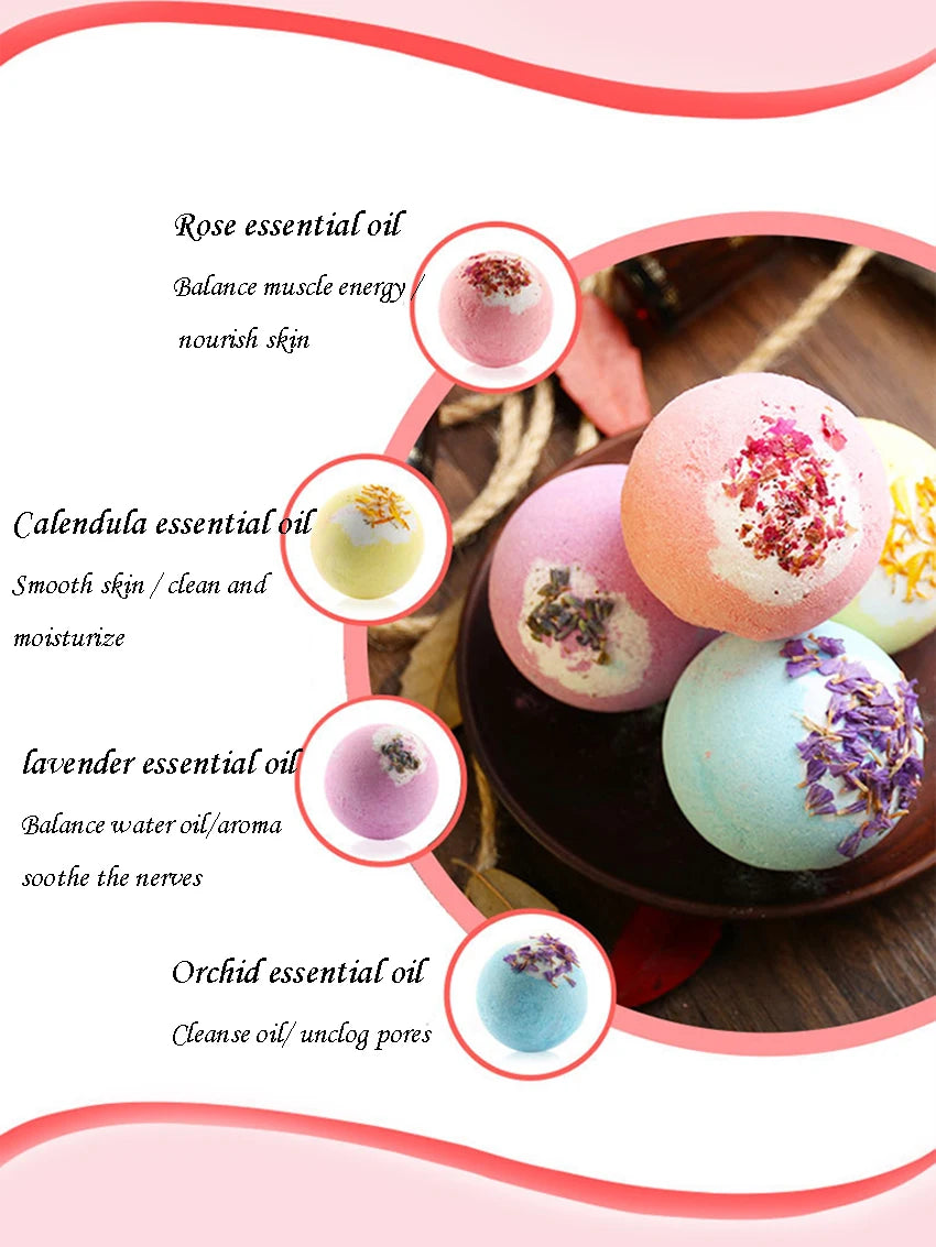 Essential Oil Bath Salts Ball Cleaning Body Exfoliating Moisturizing Bubble Balls Bathtub Bath Ball Shower Accessories