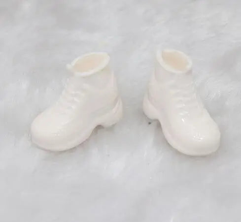 HOUZIWA White Black  OB11 Doll Shoes Plastic