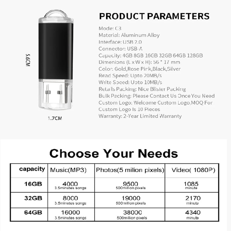 10PCS/lot Colour USB Flash Drive 2.0 4GB 8GB 16GB Mini Memory Stick Pendrive 32GB 64GB 128GB USB Stick  Flash Disk Free laser