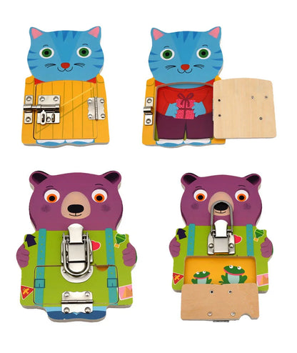 Children Lock DIY Busy Board Baby Montessori Teaching Aid Games  Lock Cognition Toy Kids Education Motor Skill Toys Busyboards