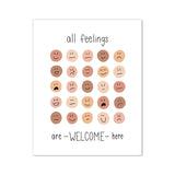Feelings Thermometer With Coping Skills Art Prints Emotions Chart Poster Kids Mental Health Art Canvas Painting Classroom Decor