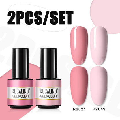 ROSALIND Nail Gel Manicure Set Hybrid Varnish Kit For Nails Art UV Lamp Semi Permanent Nail Gel Polish Set With Good Pack