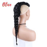 Rabo de cabelo com trança 75cm textura afro kinky straight