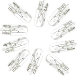 10 X White T10 W5W 501 194 Clear Signal Lamp Glass 12V 5W Warm White W2.1x9.5d Single Filament Car Bulb Auto Light