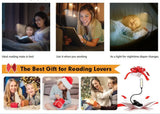 Rechargeable Book Reading Light Lamp, LED Book Light for Reading in Bed - Eye Caring Adjustable Brightness 3 Color Temperatures