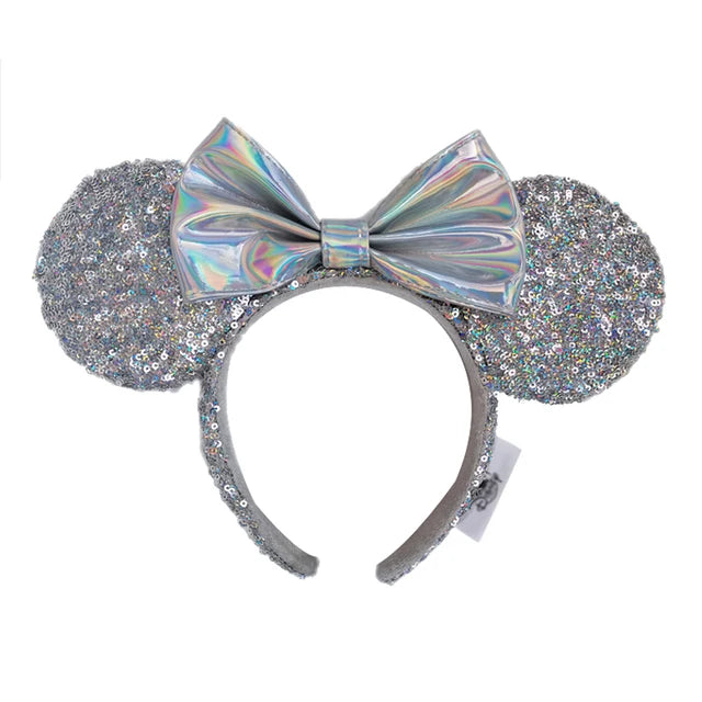 Diadema con orejas de Minnie y lazos grandes de Disney, ideal para disfraz de cosplay, de peluche, para adultos y niños. 