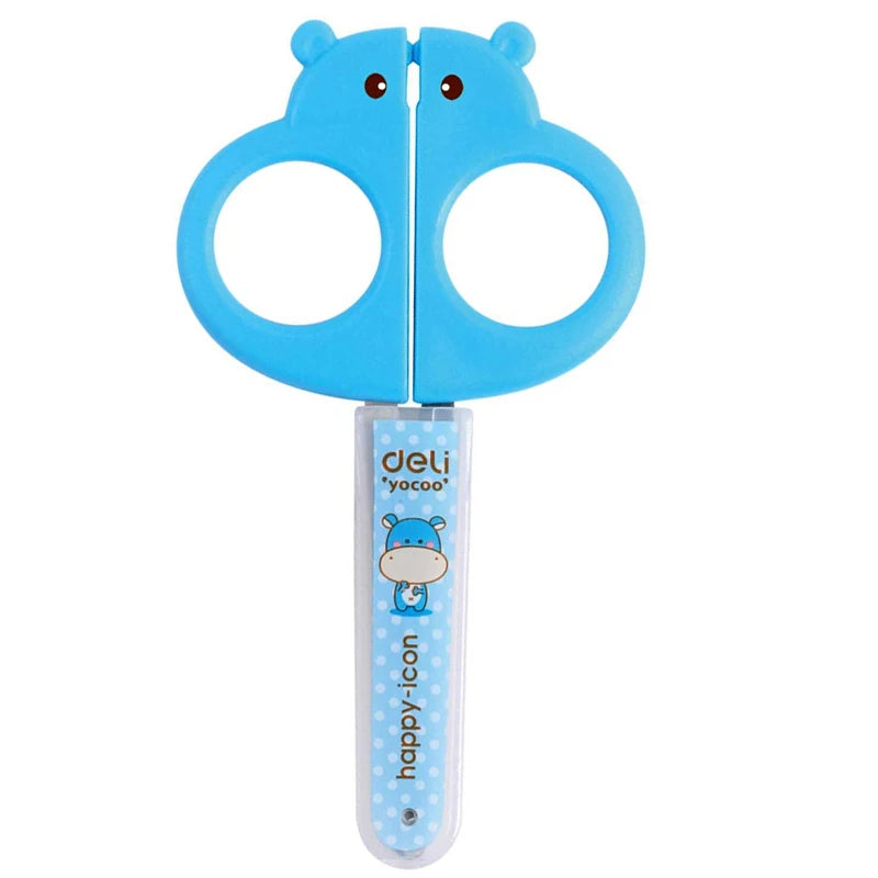 Students Scissors Art Scissors Safety Manual DIY Tools Cartoon Puzzle Cutting Paper-Cut Scissors School Kids Supplies