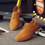 2024 Spring Suede Leather Men's Oxford Casual Shoes Classic Sneakers Comfortable Footwear Dress Shoes Large Size Flats
