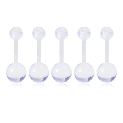 5Pcs 14G Navel Piercing Jewelry Set Sexy Colorful Acrylic Belly Piercing for Women 316L Surgical Steel Bar Belly Button Rings