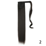 32inches Synthetic Ponytail Hair Extension Clip in Fake Wig Hairpiece Blonde Wrap Around Pigtail Long Smooth Overhead Pony Tail