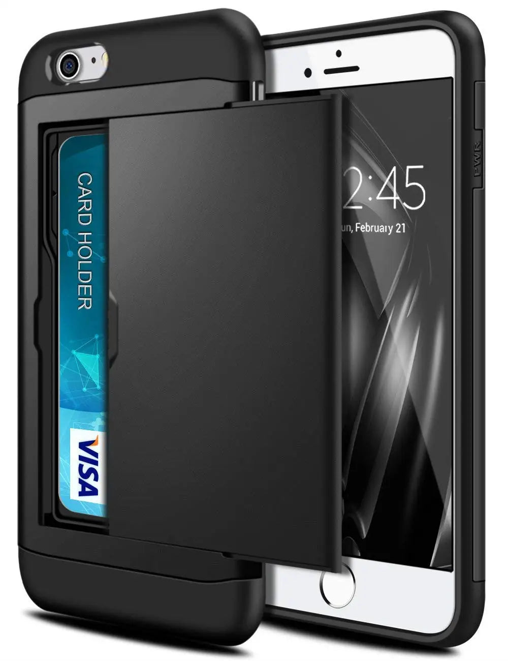 Funda para iPhone SE 2022 2020 con puerta corredera, bolsillo oculto, ranuras para tarjetas, antiarañazos, para iPhone SE3 SE2 SE