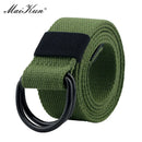 Maikun Tactical Canvas Men Belt High Quality Unisex Double D-Ring Buckle Waistband Casual Canvas Female Belt Fabric For Jeans