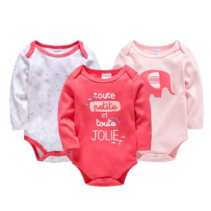 Conjunto de 3/6 piezas de ropa de moda para bebés Kavkas, conjunto de algodón suave de manga larga para otoño, mono para niños y niñas, body para recién nacidos