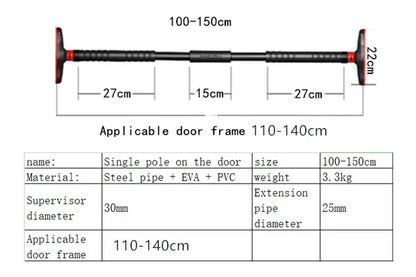 Large Door Horizontal bar Steel Adjustable Training Bars For Home Sport Workout Pull Up Arm Training Sit Up Bar Fitness Equipm