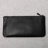 ZRCX Men's Genuine Leather Long Zipper Wallet First Layer Cowhide Youth Ultra-Thin Handbag Wallet Trendy Brand Simple Wallet