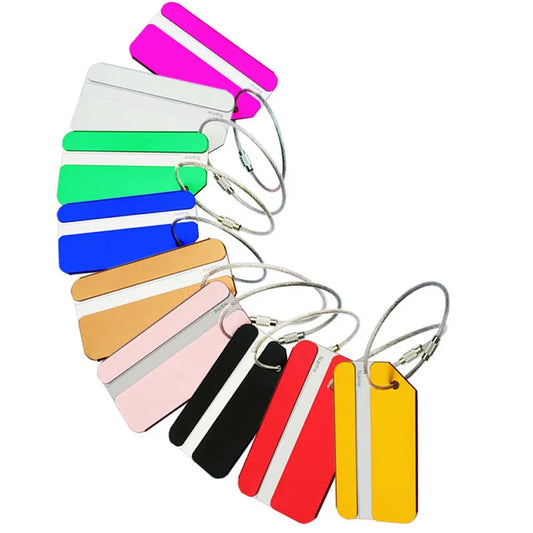 1PC Aluminum Metal Travel Accessories Luggage Baggage Suitcase Backpack Bags Address Tags Name Label Holder for Women Men