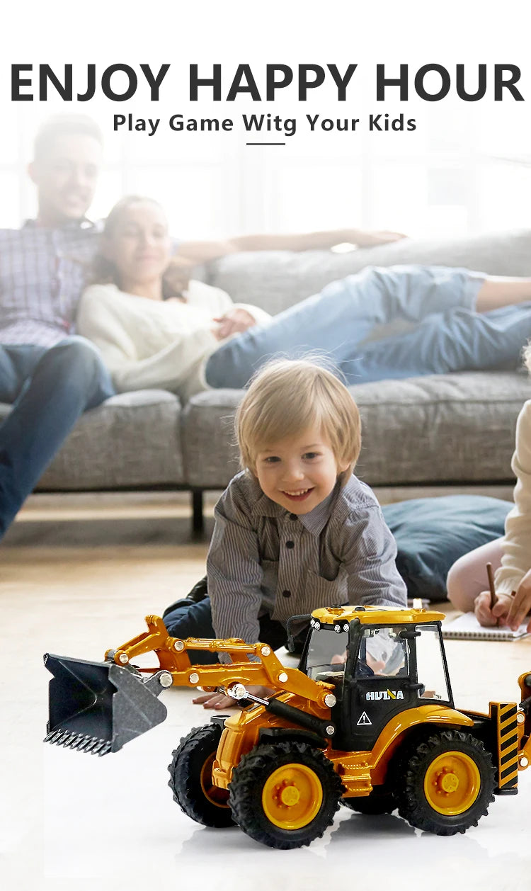 Huina 1/50 Miniatures of Metal Car Loader Truck Loader Excavator crawler Model Crawlers Toys for Boy Diecasts Toy Vehicles