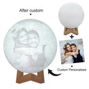 3D Printing Moon Lamp Personalized Photo Text Customized USB Night Light Birthday Mother Day Valentine's Christmas Lunar Gift