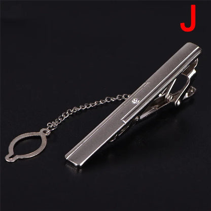 Clip de corbata de metal nuevo para hombre, broche de corbata de boda, broche de corbata de caballero, alfiler de corbata de cristal para accesorios de hombre, joyería.