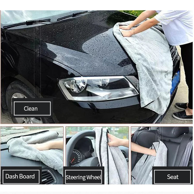 Toalla de microfibra para lavado de autos SEAMETAL, súper absorbente, para limpieza y secado de autos, paños multifuncionales para accesorios de lavado de autos.