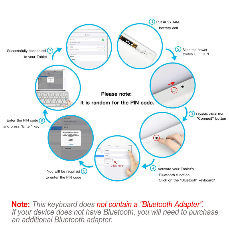 Russian Spanish French German Hebrew Brazil-Portuguese Ultra Slim Universal Wireless Bluetooth Keyboard for iOS Android Win