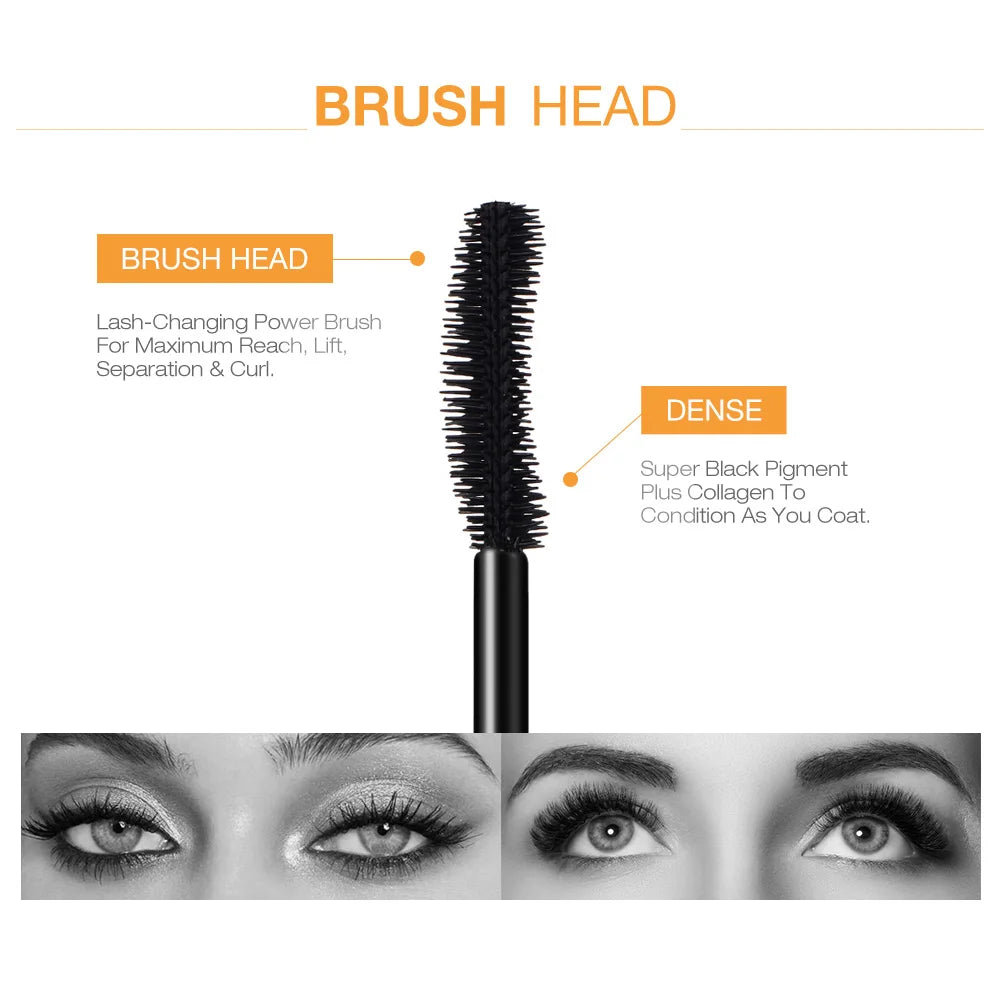 O.TWO.O 3D Fiber Lashes Thick Lengthening Mascara Long Black Lash Eyelash Extension Eye Lashes Brush Makeup Pro Eye-Cosmetics