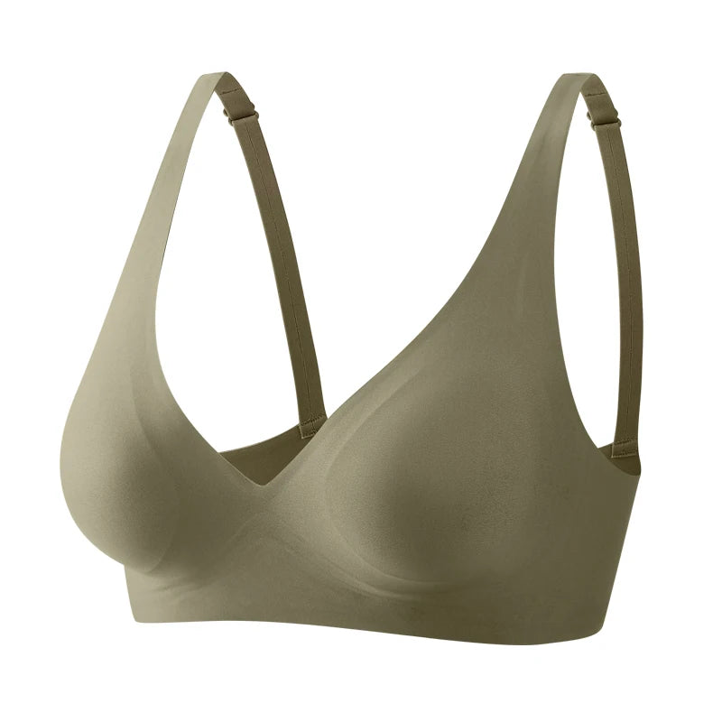 FINETOO Soft Wireless Bra Women Deep V Bras Sexy Bralette Padded Bra S-XL Female Seamless Underwear Comfortable Ladies Lingerie