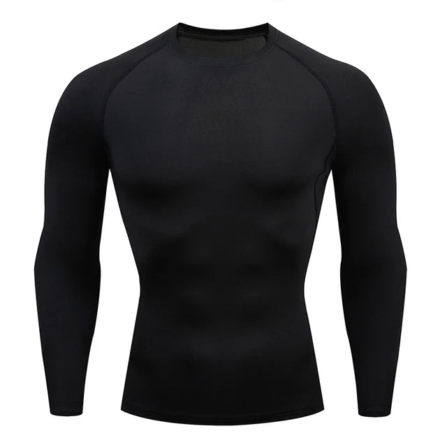 Camiseta de compresión para correr para hombre, ajustada, de manga larga, para entrenamiento y jogging, para gimnasio, Dry Fit Rashgard 