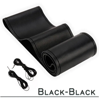 38cm 15inch Car Steering Wheel Braid Cover Artificial leather Needles And Thread Soft Non-slip Auto Interior Accessories Kits