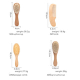 Newborn Baby Natural Wooden Boys Girls Soft Wool Hair Brush Head Comb Infant Head Massager Portable Bath Brush Comb For Kids
