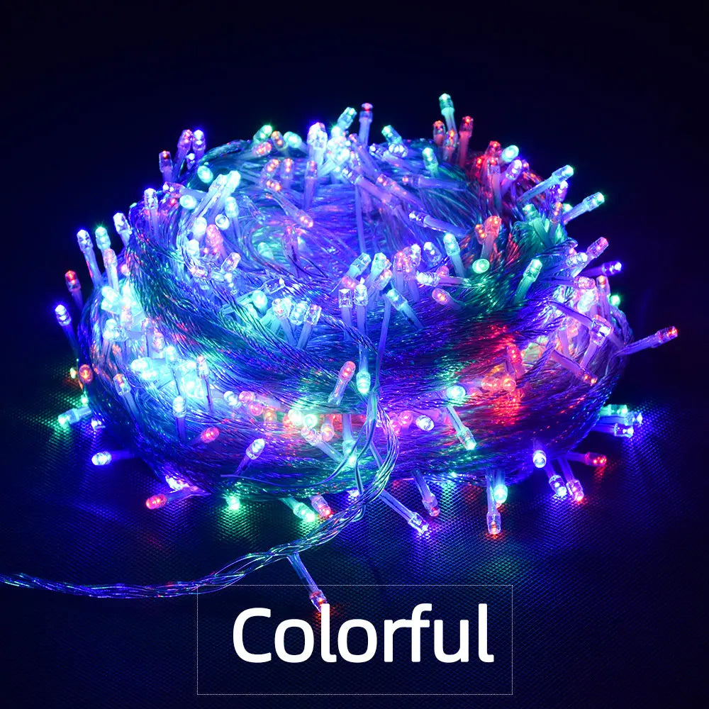 Luzes de natal 5m 10m 20m 30m 50m 100m led string luz de fadas 8 modos luzes de natal para festa de casamento luzes do feriado