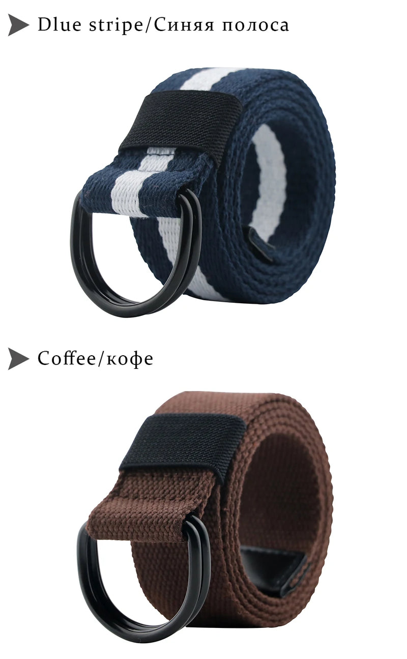 Maikun Tactical Canvas Men Belt High Quality Unisex Double D-Ring Buckle Waistband Casual Canvas Female Belt Fabric For Jeans
