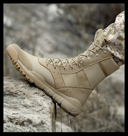 Summer Combat Boot Men Women Climbing Training Lightweight Waterproof Tactical Boots Outdoor Hiking Breathable Mesh Shoes