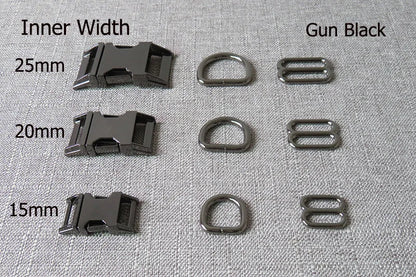 1Set Strong Hardware Metal Straps Slider D Ring Release Belt Buckle For Cat Pet Dog Collar Harness Paracord Sewing Accessory