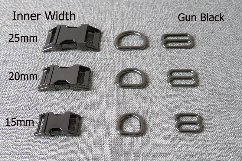 1Set Strong Hardware Metal Straps Slider D Ring Release Belt Buckle For Cat Pet Dog Collar Harness Paracord Sewing Accessory