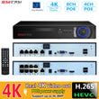POE NVR Surveillance Video Recorder, 4K, 4CH, 8MP, 5MP, 4MP, IP Security Camera, Audio, Input Output, Face Detection 
